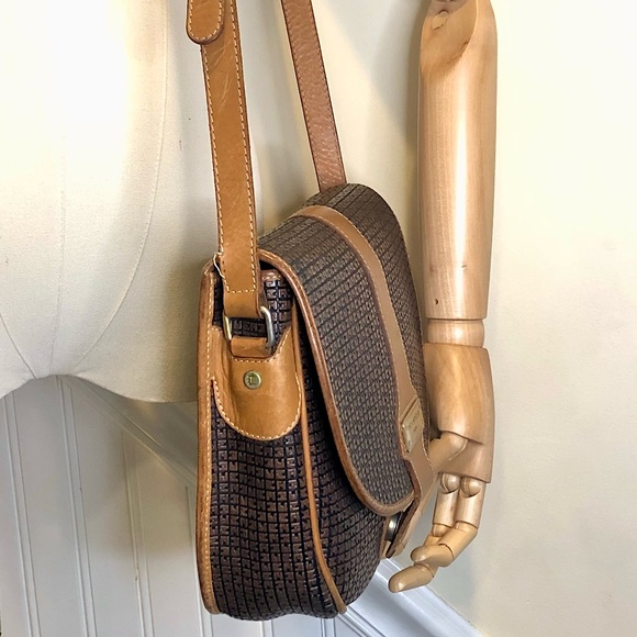 TED LAPIDUS Paris Monogram Embossed Vinyl Leather Crossbody Messenger Bag RARE - Picture 5 of 17